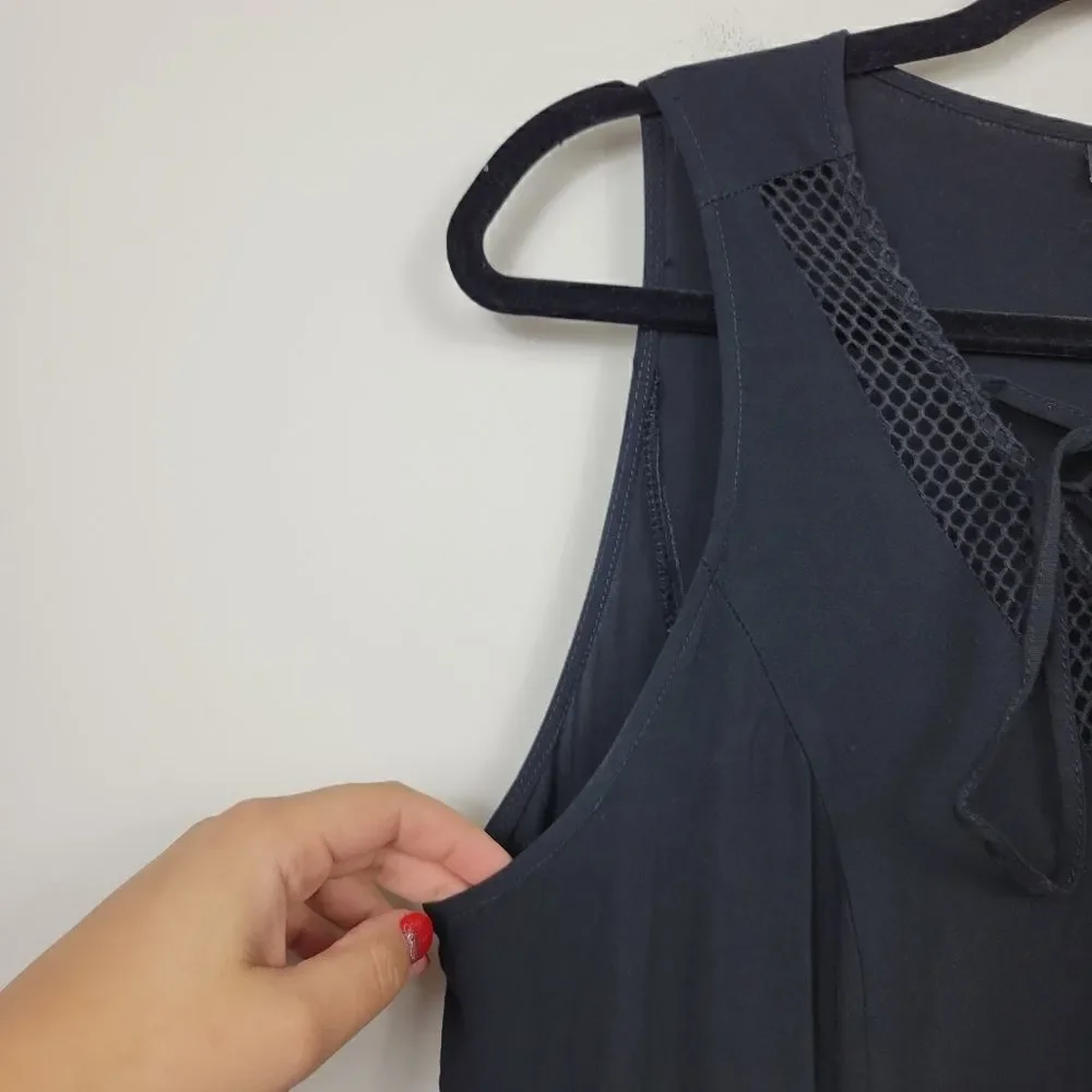 Torrid Lace-Up Challis Trapeze Maxi Dress – Black 00 (10) - Picture 6 of 13